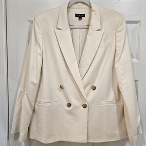 Worn Once J. Crew Women's Ivory Double-Breasted Blazer